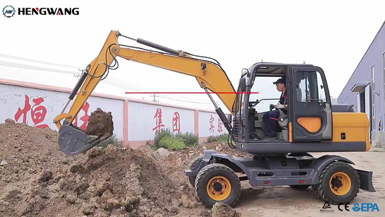 The HW-80L Wheel Excavator operation shows